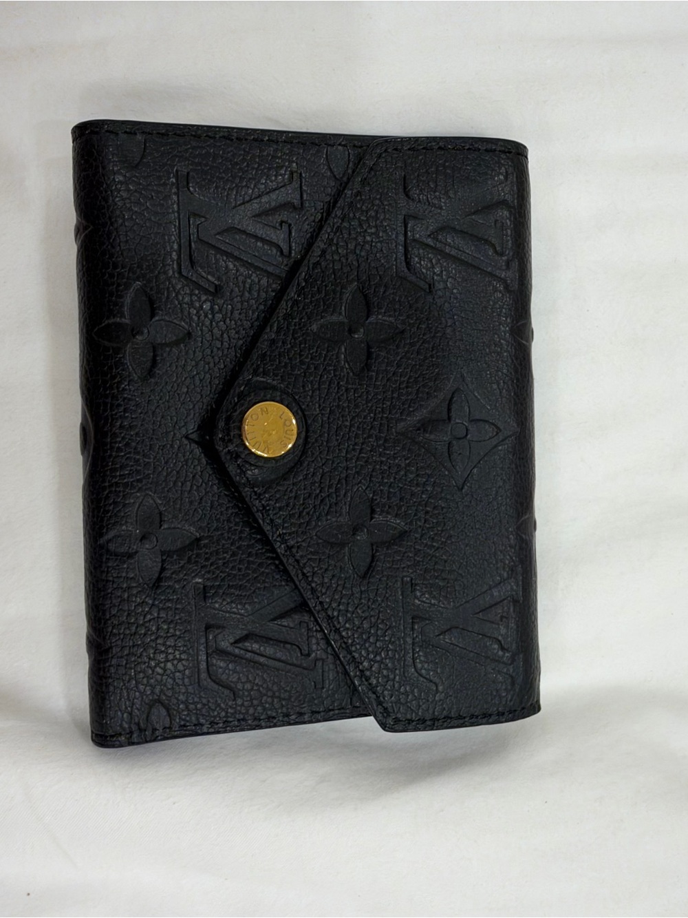 Louis Vuitton Black Embossed Monogram Snap Wallet